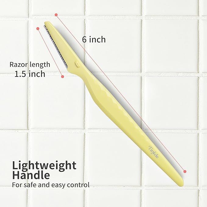 Tinkle Everglow Dermaplane Razor (6 ct), Eyebrow Razor & Face Razors for Women, Peach Fuzz Remover, Dermaplaning Tool, Stainless Steel Blades