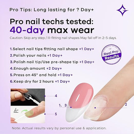 Glamonade Super Strong Nail Glue: 10ml - Professional Adhesive for Press Ons & Acrylic Nails & Fake Nail Tips Long-Lasting Mess-Free Quick-Dry for DIY Manicure