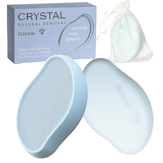 Premium Crystal Hair Eraser,Painless Exfoliation Hair Removal Epilator,Nano Glass Hair Remover for Women,Natural Gentle and Efficient Shaver Trimmer on Leg Arm(Sky Blue)