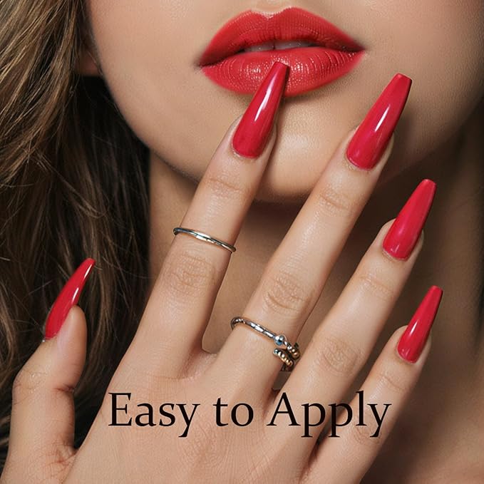 modelones Red Nail Polish Quick Dry | Burgundy Long Last Fingernail Polish, Dark Red Nailsl | Infinite Shine Strengthening Treatment Kit Salon-Quality for Women 15ml