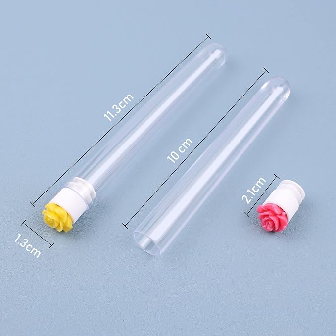 20Pcs Mascara Wands Tube Set SenRocc Reusable Lash Spoolies Rose Flower Tube Eyelash Brush Tubes Spoolies Lash Extension Brushes Applicators Makeup Tools (R-L-MIX)