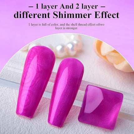 Imtiti Pearl Gel Nail Polish, 0.5 Fl.oz Violet Pink Color Soak Off UV LED Long-Lasting Gel Polish Nail Art Starter Manicure Salon DIY at Home 1Pcs