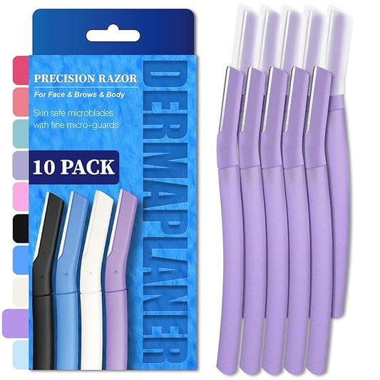 Precision Dermaplane Razor, Face Razors for Women and Men, Eyebrow Razor, Dermaplaning Tool, Peach Fuzz Remover, Skin-friendly Microblades with Protective Cap