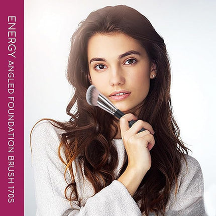 ENERGY Angled Foundation Brush - Large Makeup Brush for Liquid Foundation, Bronzer, Blush, Cream, Powder, Concealer &Contour Blending Face with Vegan Synthetic Bristles