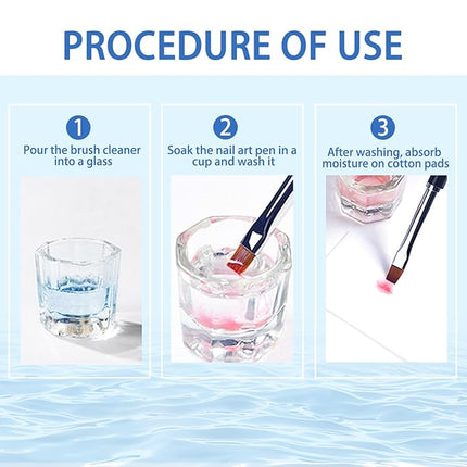 Nail Brush Cleaner 40ml Cleaner Efficient Nail Cleaner for Acrylic Nails Professional Brush Cleaner for acrylic Clean and Maintain Your Nail Brushes with Cleaning Solution