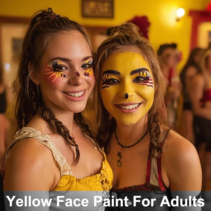 MEICOLY Yellow Eye Black Stick,Waterproof Eye Black Baseball Softball Football Lacrosse,Yellow Face Body Paint Stick for Field Day,Face Paint for Halloween SFX Lion Tiger Cosplay Makeup