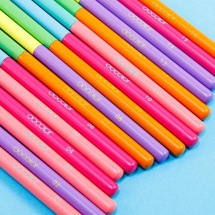 Docolor Eye Makeup Brushes 16pcs Colorful Eyeshadow Makeup Brush Set Professtional Eyeshadow Brushes with Soft Synthetic Hairs & Real Wood Handle for Eyeshadow, Eyebrow, Eyeliner, Blending