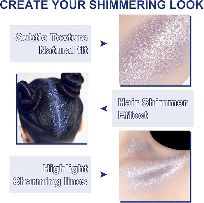 Hair and Body Glitter Spray, 1PC Sparkling Blue Hair Glitter Extra Fine Face Shimmer Powder for Clothes, Festival Loose Sparkle Powder for Rave Clothes Nail Art Easter Halloween Crafts (Blue)