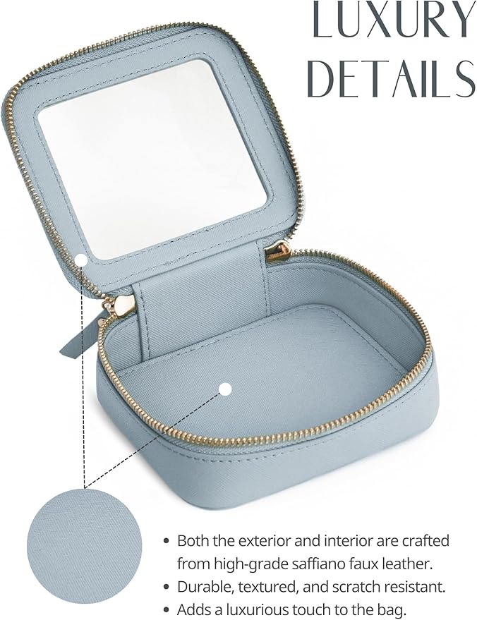 Popvibe Clear Makeup Bag Travel Cosmetic Case Transparent Toiletry Bag with Zipper, Portable Make Up Organizer Traveling Compact Car Bag for Essentials