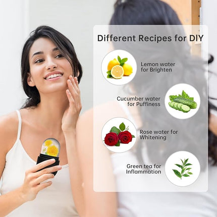 Ice Roller for Face and Eye, Ice Face Roller, Ice Roller Skin Care Tools Gifts for Women , Preppy Cute Silicone Ice Mold Stuff for Beauty(Black)