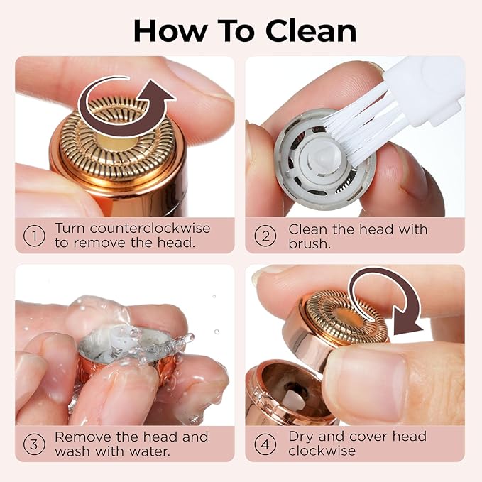 Facial Hair Removal for Women: Electric Face Razor with LED Light - Painless & Instant Results Mini Shaver for Travel Use