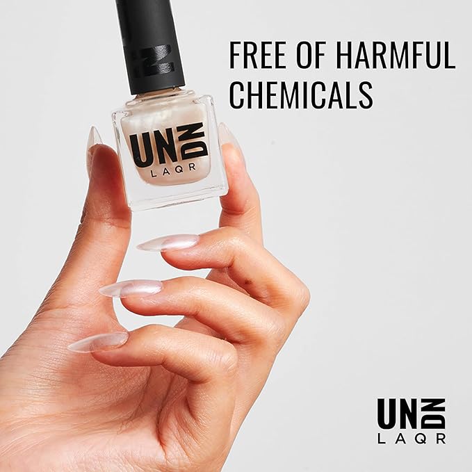UNDN Vegan Nail Polish - Chiseled - Bone White Nail Polish - Neutral Shade Fingernail Polish for Women and Men - Long Lasting, Cruelty Free - 0.5 oz