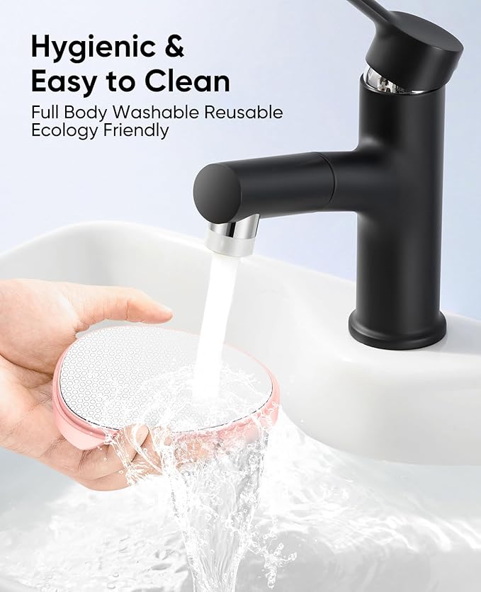 Crystal Hair Eraser for Women and Men, Reusable Crystal Hair Remover Magic Painless Exfoliation Hair Removal Tool, Magic Hair Eraser Device for Legs Back Arms (Pink)