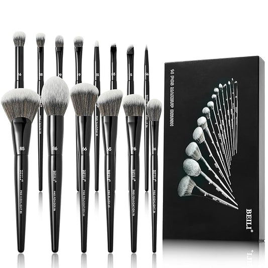 BEILI Makeup Brushes 14Pcs Professional Eyeshadow Brush Set Premium Synthetic Makeup Brushes for Liquid, Cream & Powder Eyeshadow