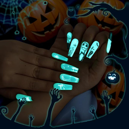 U-Shinein Glow In The Dark Gel Polish - Luminous Blue Nail Gel Top Coat, No Wipe Long-lasting, Transparent Glow, UV LED Needed, Perfect for Any Colors, Halloween