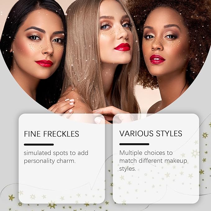 12 Count Makeup Patches,Gold-Face Glitter Speckles Patches,Glitter Freckles Face Tattoo, Sparkle Makeup Patches,Glow Up Makeup Patches for Women - Cosmetic Glitter for Face