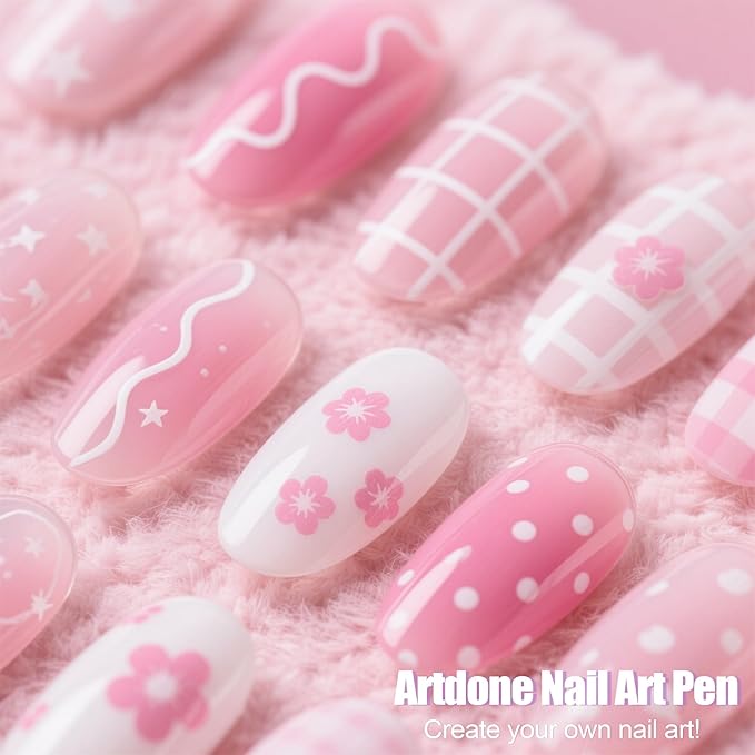 Artdone 28pcs Nail Art Brushes, Nail Art Tool Set, Dotting Tools, Dust Brush,Striping Brushes for Long Lines, Drawing Pen For Gel Polish Design supply