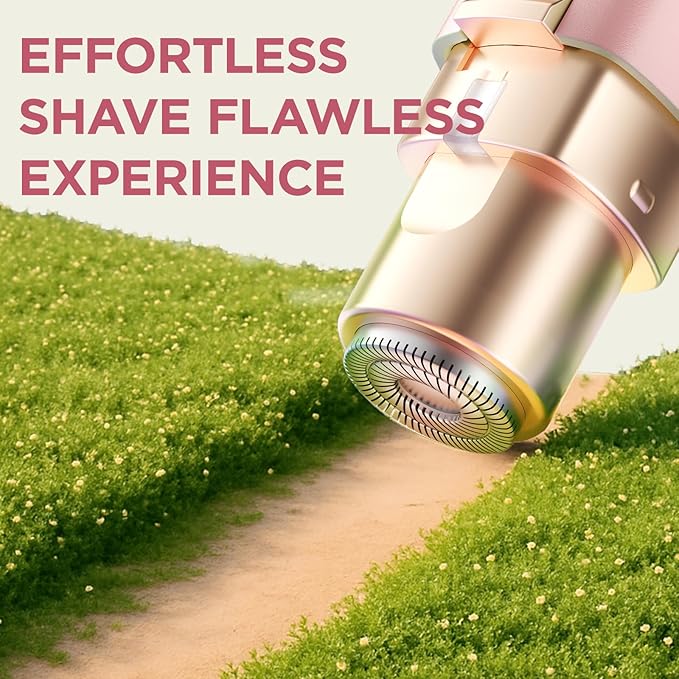 Rechargeable Facial Hair Remover for Women: 2 in 1 Electric Eyebrow and Facial Hair Remover - Suitable for Middle-aged Women’s Eyebrow, Chin, and Cheek Trimming - with Built-in LED Light(Pink)