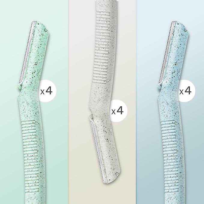 ennva Eyebrow Razor for Women | Dermaplane Facial Razor for Face | Hair Trimmer Face Razor for Body Use | Multipurpose Facial Hair Removal Disposable Blades Eyebrow Shaper Tool - 12pcs