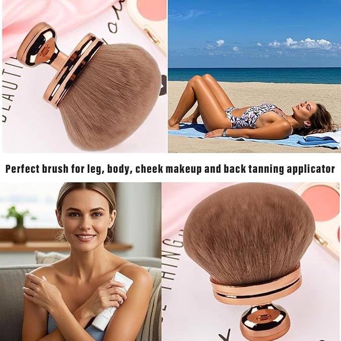 Extra Large Body Makeup Brush For Self Tanner, 3 Inch Self Tanning Blend Brush Kabuki Brush For Bronzers, Large Self Tanning Brushs for Face and Body Makeup Brush Application