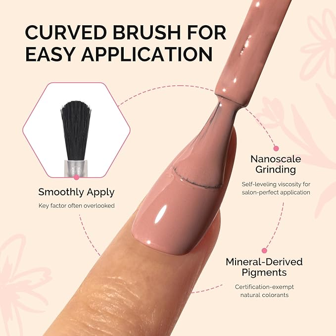 MelodySusie Fleurwee Plant Based Gel Nail Polish, Hema Free Lotus Pink Nail Polish, Soak Off UV LED Gel Polish Gift for Women 21 Non Toxic Long Lasting Nail Art Manicure Salon DIY at Home B1401