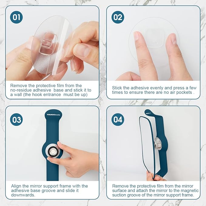 TOUCHBeauty Shower Mirrors for Men, 3X Magnification Shaving Mirror with Razor Holder, Bathroom Accessories for Men & Women 11" Size Version2.0