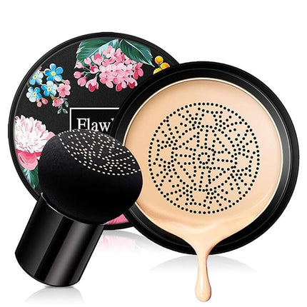 Mushroom Head Air Cushion BB Cream,Concealer Lasting Nude Makeup Moisturizing Pigment CC Liquid Foundation, Even Skin Tone Makeup Base Primer（Natural）