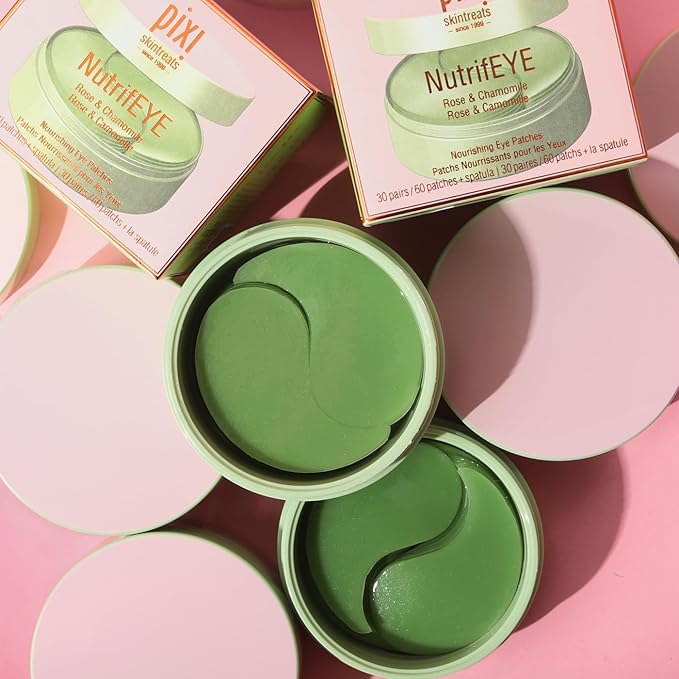 Pixi Beauty NutrifEYE Soothing Rose Under Eye Gel Patches | Eye Masks for Puffy Eyes with Rose, Aloe Vera, and Chamomile to Hydrate, Calm, and Depuff | 30 pairs / 60 patches
