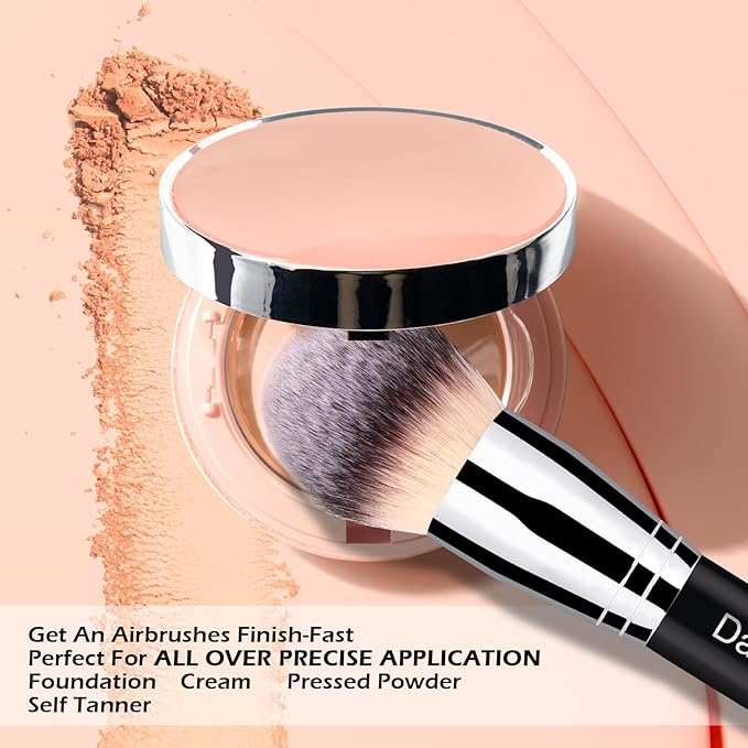 Makeup Brushes Daubigny Dual-ended Rounded Foundation Brush Powder Brush Perfect for Any Look Premium Luxe Hair Rounded Taperd Flawless Brush Ideal for Liquid, Cream, Powder,Blending
