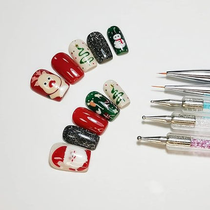 AIMEILI Nail Art Brushes Set Gel Polish Nail Art Design Pen Painting Tools, Dual-ended Nail Art Liner Brush Pen for Nail Gel Polish Painted Nail DIY Manicure Brush Kit