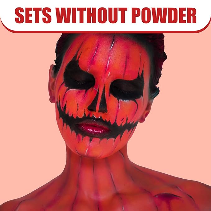 BOBISUKA Red Face Body Paint, Water Based Face Painting for Art Theater Halloween Party Cosplay Clown SFX Makeup for Women Adults, Non-Toxic Washable