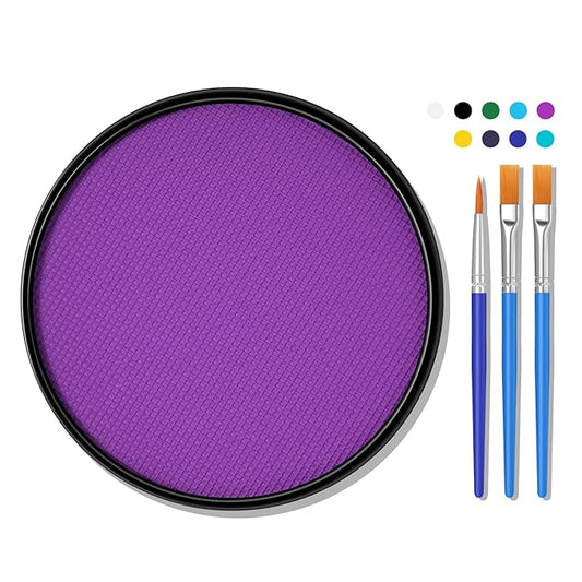 Purple Face Body Paint Makeup 30G,Professional Stage Screen Halloween,Face Body Paint Makeup for Halloween Costume Theater Dress-Up Ursula Sea Witch Widowmaker Amethyst Makeup-09