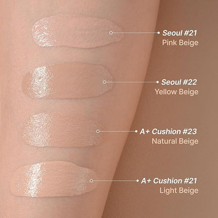 TROIAREUKE Seoul "Bridal" Cushion Foundation(#22, Yellow Beige), Korean Cushion Foundation, K-Beauty, Hydrating, Long-lasting, Lightweight, Natural Finish, Anti-Aging, Moisture, Whitening, SPF 50+