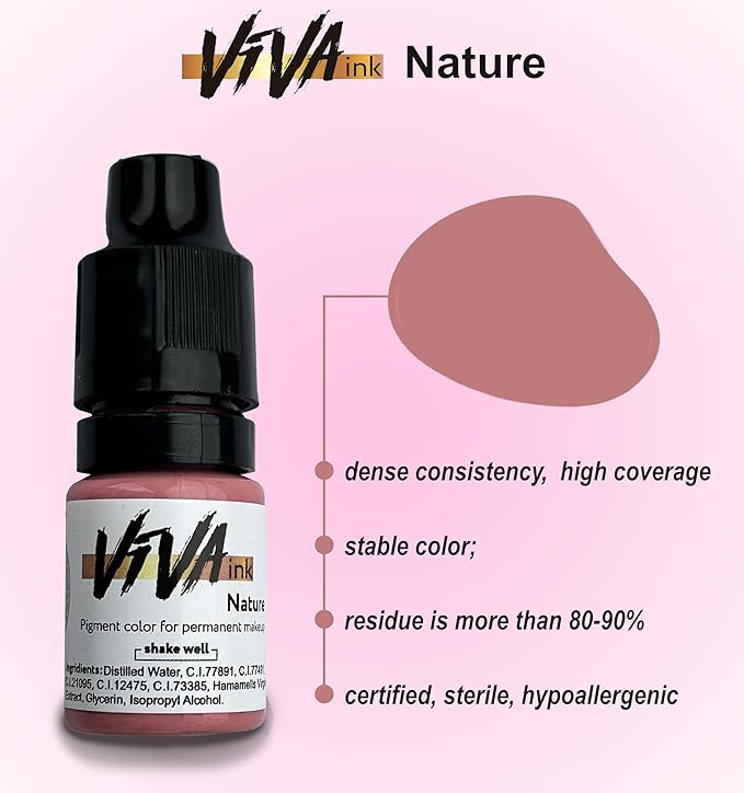 Lip Pigment – Nature – Permanent Lip Makeup – Microblading Ink for Durable and Colorful Lips – Long Lasting Color Lip Cosmetics (0.2 oz)
