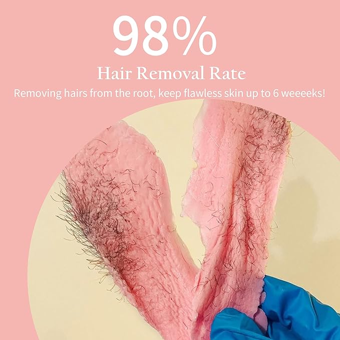 Maxpearl Hard Wax Beads, Pack of 3 Hair Removal Wax Beans Refill - Gentle Rose Formula for Senstive Skin, Brazilian Waxing, Face, Eyebrows, Underarms, Bikini, Legs and More, 10.5oz (Pink)