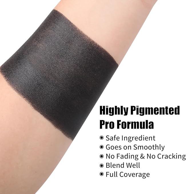 Black Cream-Blendable Face Paint Stick, Portable Eye Black Stick for Sports, Full-coverage Cream Face Paint for Halloween SFX Makeup Cosplay Joker Costume Parties