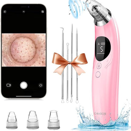 Blackhead Remover Pore Vacuum with Camera - Upgraded Black Head Remover for Face, Electric Acne Comedone Whitehead Extractor Tools - 5 Modes, 3 Probes, Pimple Popper Tool Ki