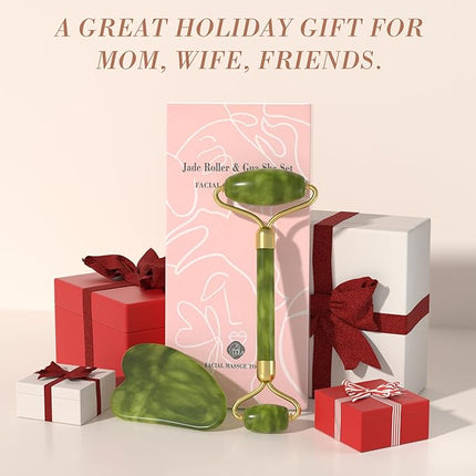 Jade Roller Gua Sha Set (Green)