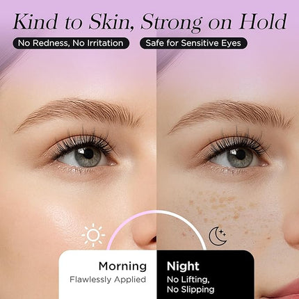 BEYELIAN Self Adhesive Eyelashes Reusable, Pre Glued Eyelashes No Glue Need Press on Lashes, Wispy Natural Look Faux Mink False Eyelashes 5 Pairs ZCV-188