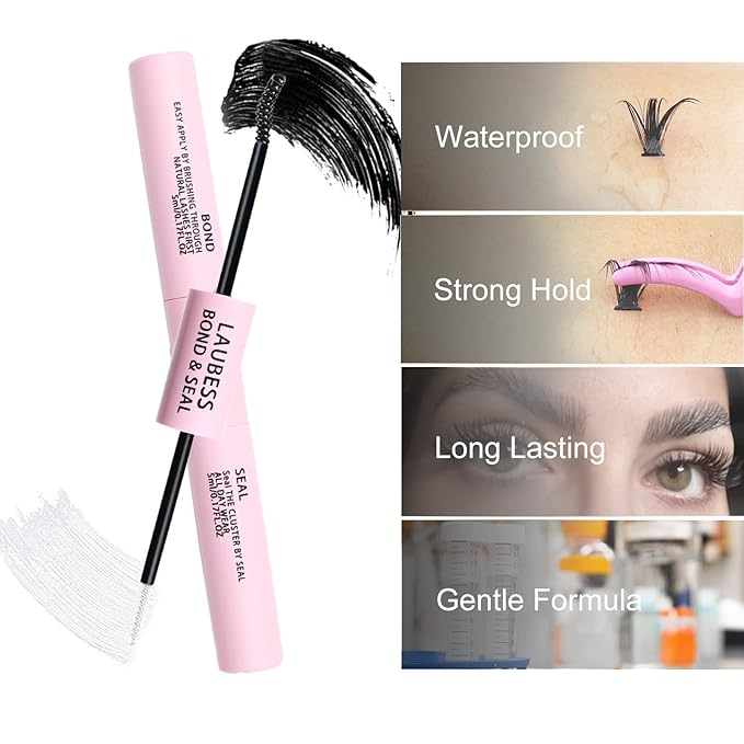 Lash Bond and Seal Mascara for Long Lasting Waterproof Eyelash Extensions - 5ml+5ml
