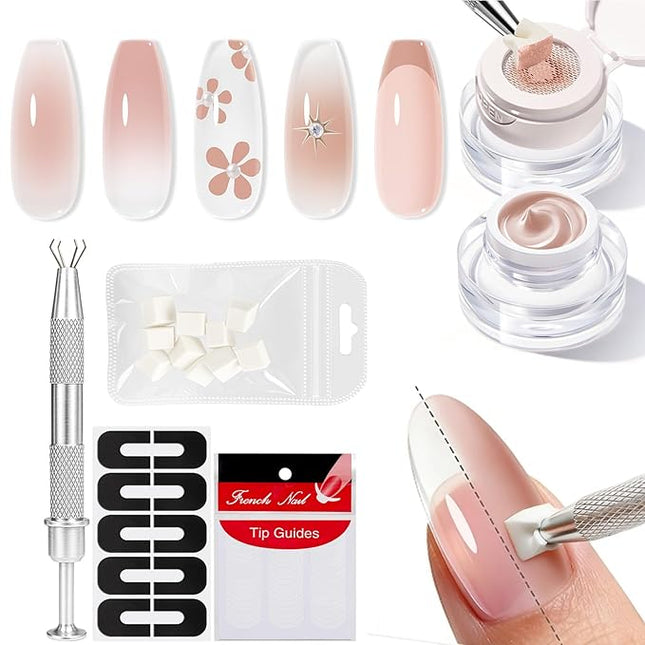 modelones Pat Paint Gel Nail Polish, 1 Jar Soak Off UV Patting Gel Polish Pigmented Colors for Ombre & Gradient & Blush Blooming & French Tip Nail Art, Nude