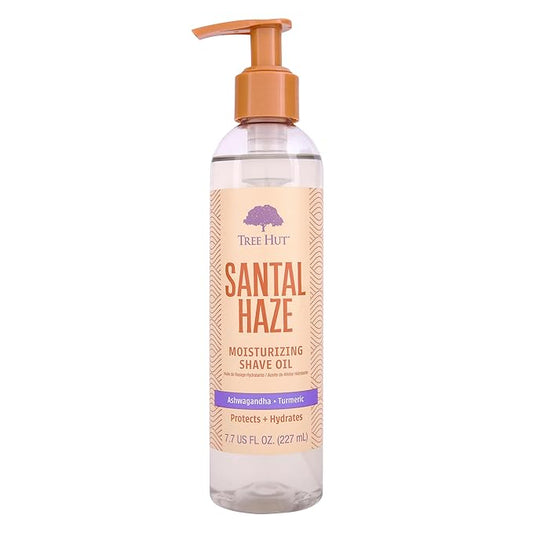Tree Hut Santal Haze Moisturizing Shave Oil, Gel-to-Oil Formula, Ultra Hydrating Barrier for a Close, Smooth Shave, For All Skin Types, 7.7 fl oz