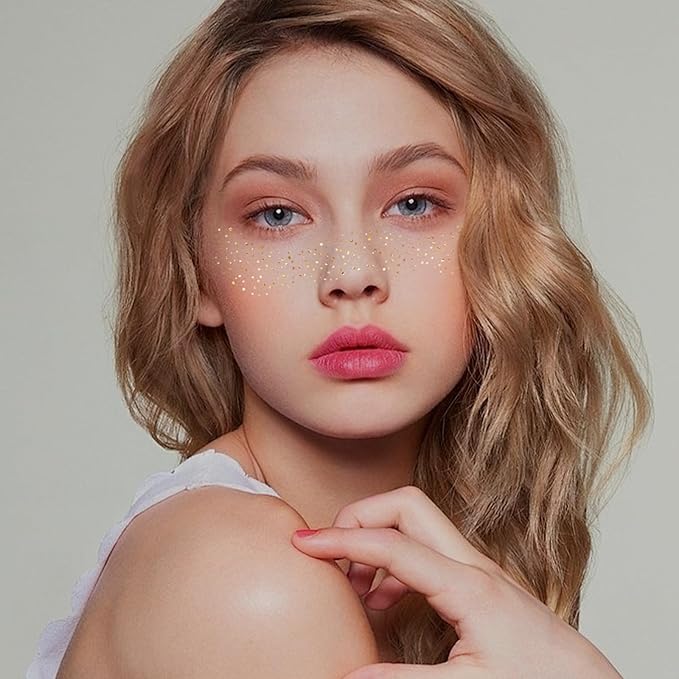 Makeup Patches - Face Glitter Speckles - Glow Up Cute Glitter Makeup Accessories for Women - Cosmetic Glitter Tattoos for Face - 12 Sheet