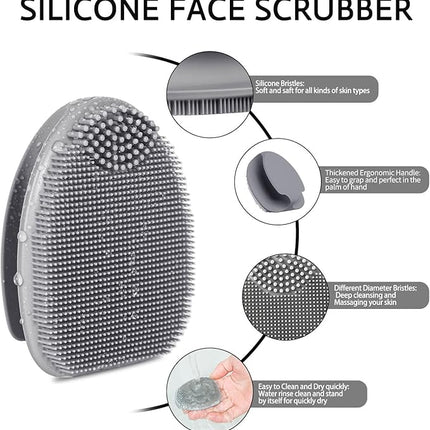 Silicone Face Scrubber,2 Pack Face Scrubber for Women Men, Manual Face Exfoliator Brushes Scrubber,Facial Cleansing Brush for Exfoliating Blackhead Remover Acne Pore Cleansing Massaging