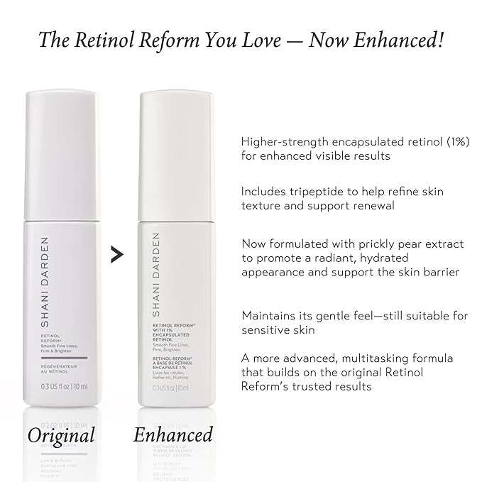 SHANI DARDEN SKIN CARE Retinol Reform with 1% Encapsulated Retinol Serum for Face & Neck, Gentle Slow-Release Retinol Face Serum with Tripeptide for Wrinkles, Fine Lines & Uneven Tone, 0.3 fl oz