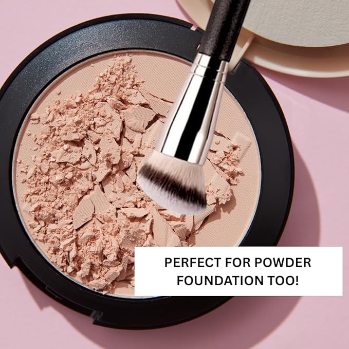 Foundation Makeup Brush and Concealer Brush Duo, Under Eye Concealer Makeup Brush, Angled Cosmetic Brush For Blending, Concealing, Contouring Makeup, 2 Piece Set (106 206)