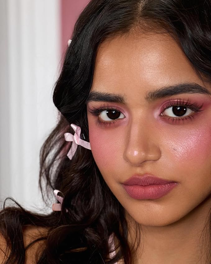 Flower Knows Strawberry Cupid Makeup Palette,Eyeshadow,Blush,Highlighting & Contour All-in-One Face Makeup Palette with 4 Matte+3 Shimmer Pink Shades(S02 Cupid's Mischief,0.49 Oz)