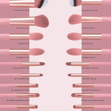 Makeup Brushes 22 Pcs Makeup Kit,Foundation Brush Eyeshadow Brush Make up Brushes Set (Pink, 22 Piece Set Large)
