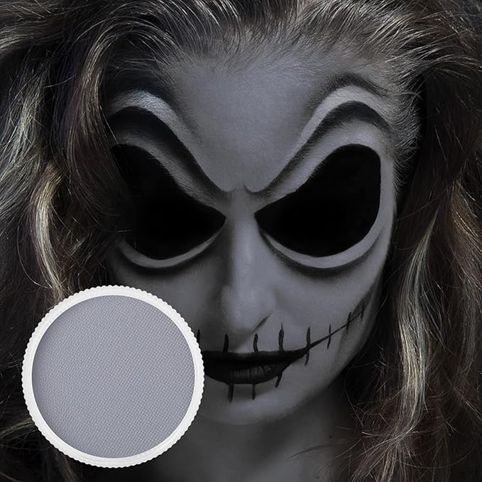 Go Ho Grey Face Paint Washable for Halloween Makeup,Creamy to Gel Water Based Grey Body Paint Full Coverage for Adults Children Cosplay SFX Zombie Vampire Makeup,Light Grey A,25g