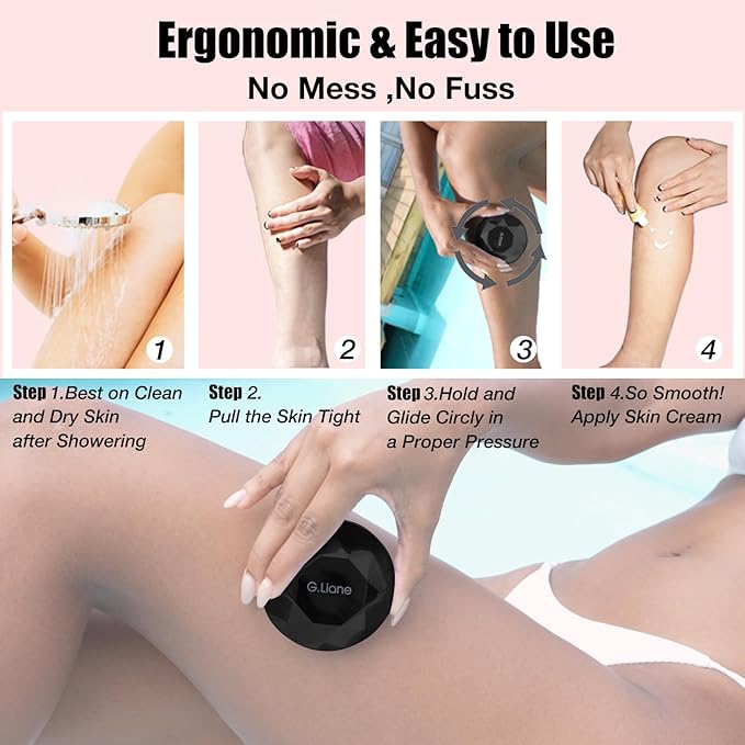 Crystal Hair Eraser,Painless Nano Hair Remover Exfoliation,Gentle and Efficient Glass Hair Removal Device Without Waxing,Natural Epilator for Women and Men(Diamond Black)